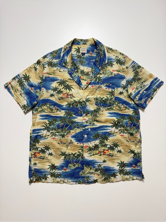 J. Crew Other - J. Crew Tropical Island Short Sleeve Collar Camp Shirt Mens Large Blue